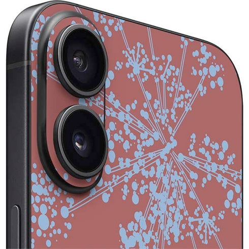 Airy Blue Floral iPhone 16 Plus Skin